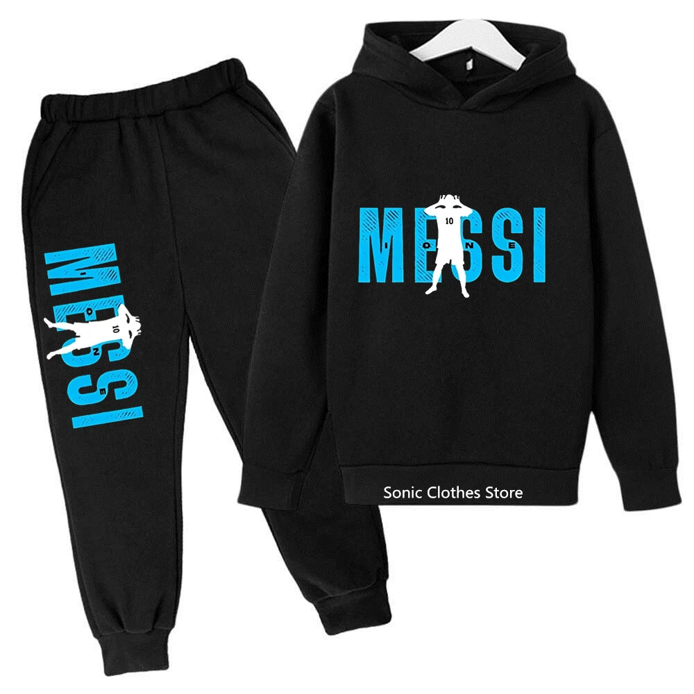 Messi Hoodie Set Kids printed Clothes Children's Hoodie and leggings 2-piece boys and girls casual tracksuit