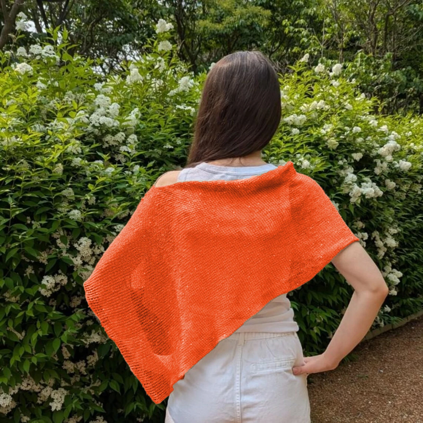 

Women y2k Aesthetic Sheer Mesh Knit Poncho Shrug Lightweight Cover Ups Shrug Pullover Sweater Boat Neck Cover Up Tops