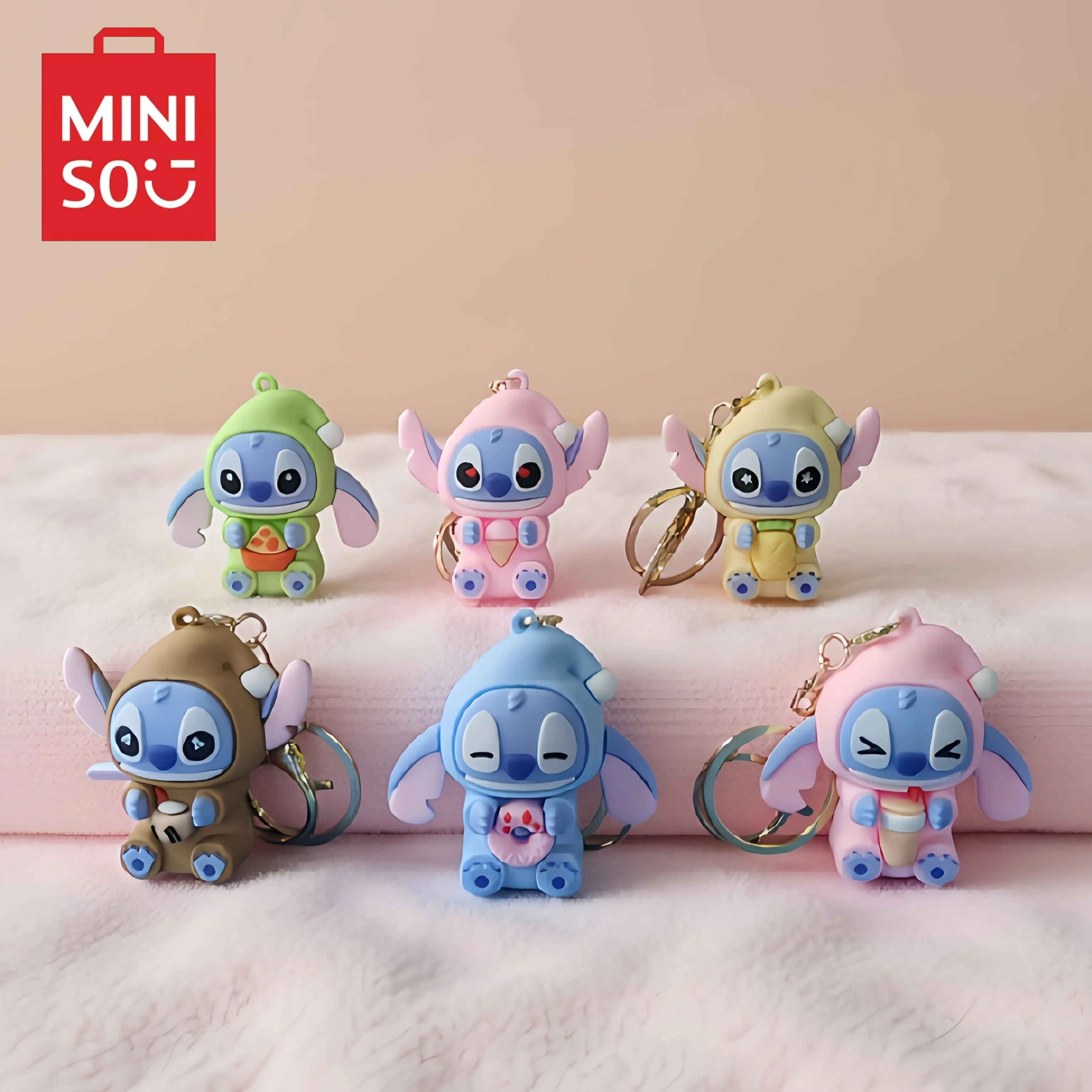 

【Miniso】Брелок-стич, мультяшный сувенир, подвеска для студенческого рюкзака, креативные подарки на день рождения для девочек и мальчиков, праздничные подарки