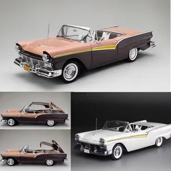 1:18 Scale Model 1957 Fairlane 500 Skyliner Detachable Folding Canopy Open Convertible Retro Car Diecast Alloy Vintage Vehicle