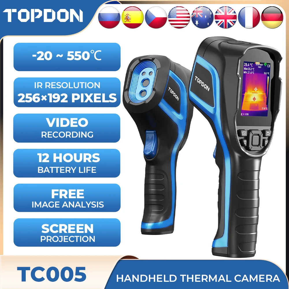 TOPDON TC005 High Resolution Accuracy 256*192 Handheld Infrared Thermal Scanner Imaging Camera Imager