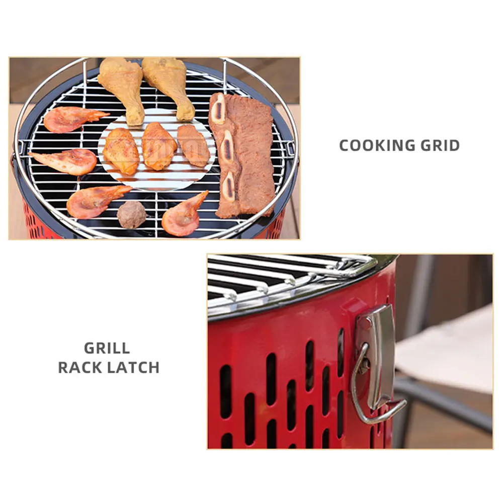 Portable campfire, tea-brewing grill, household multi-functional campfire grill, outdoor barbecue grill