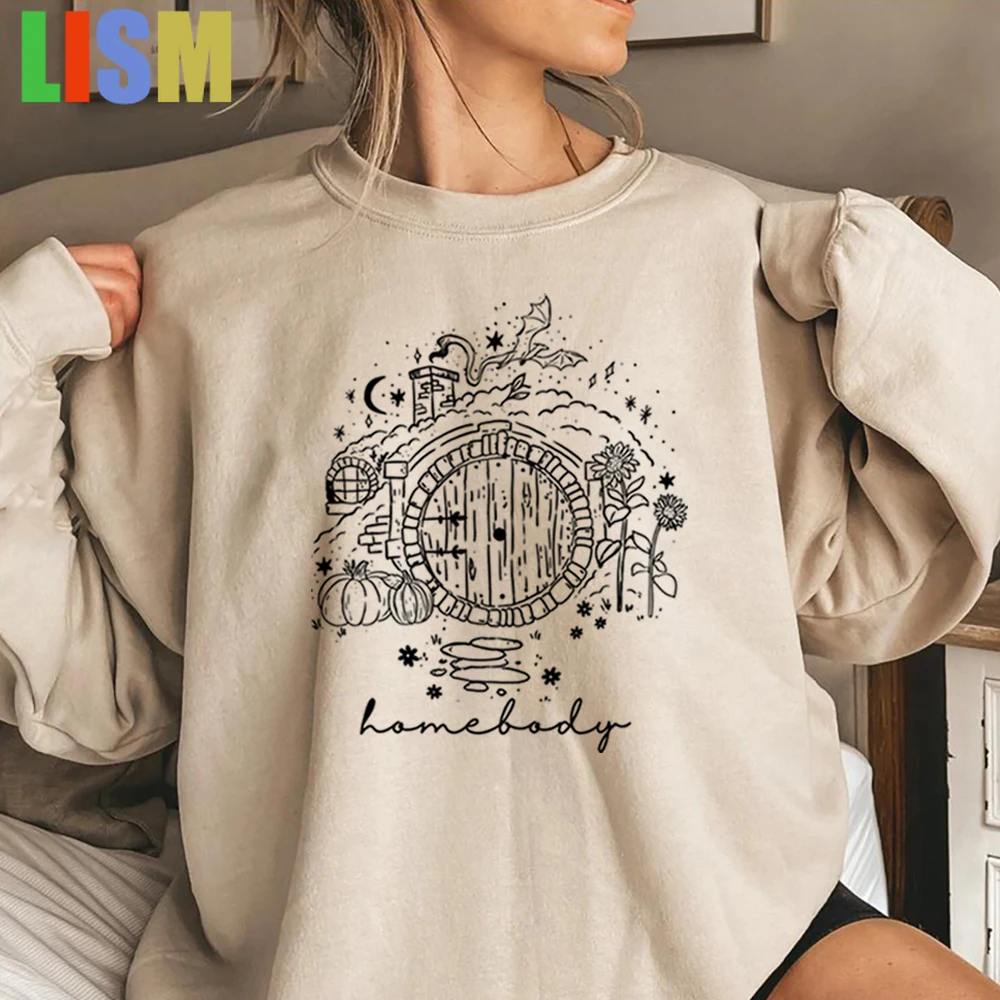 

LISM y2k hoodies sweatshirt 2025 Vintage Homebody Shirt Hoodie Home of The Second Breakfast Jumper Trendy Aesthetic Sweatshirts