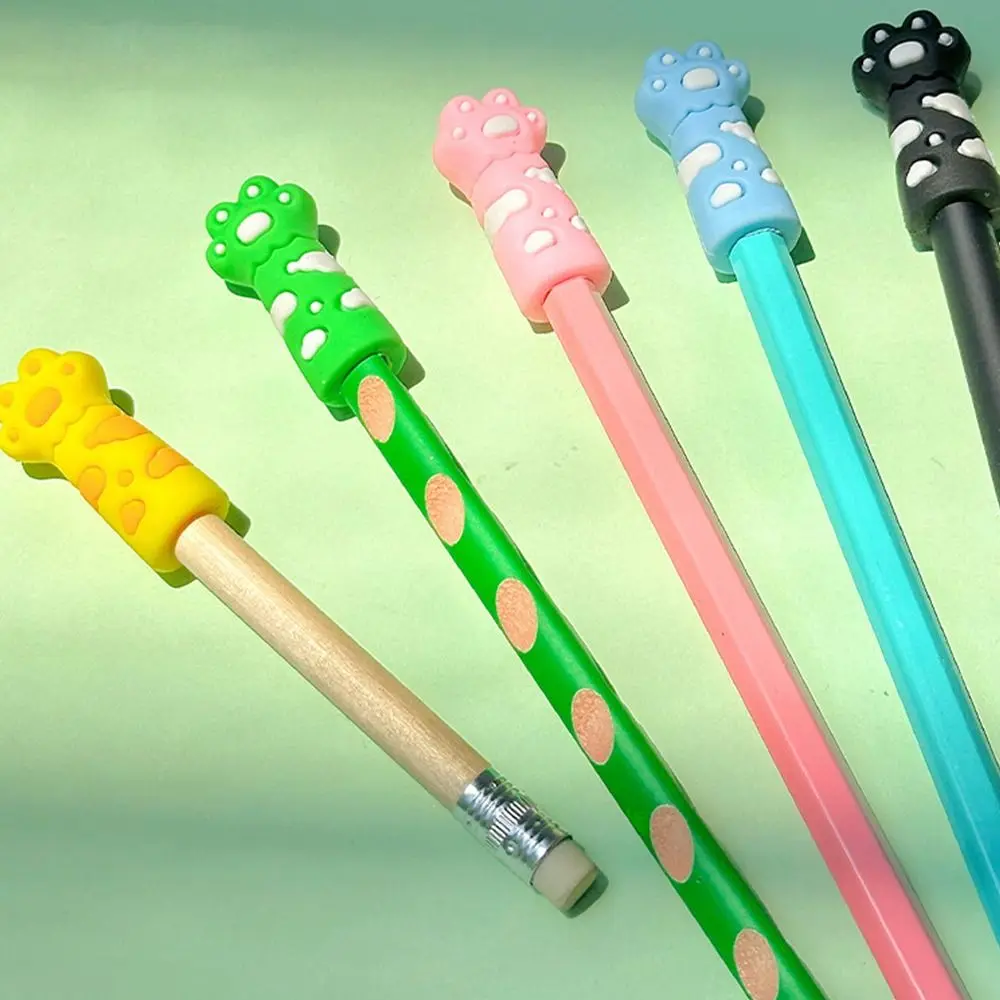 متعددة الوظائف لينة غطاء قلم من السيليكون متعدد الألوان القط مخلب قلم رصاص القبعات العالية مضغ أقلام رصاص موسع مكتب المدرسة