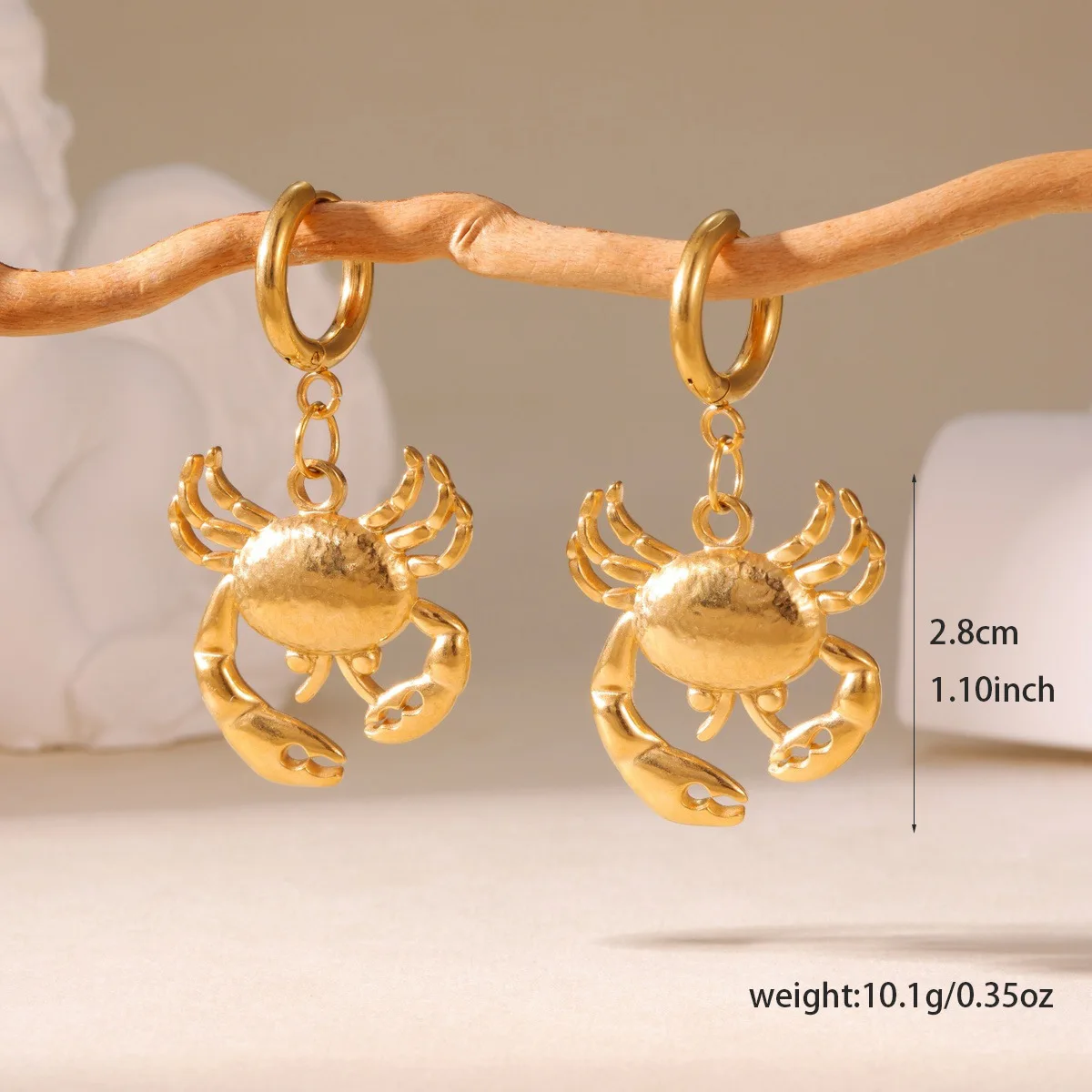Stainless Steel PVD Plated Summer Marine Life Fish Crab Conch Cowry Animal Charm Pendant for DIY Jewelry Making Crafts