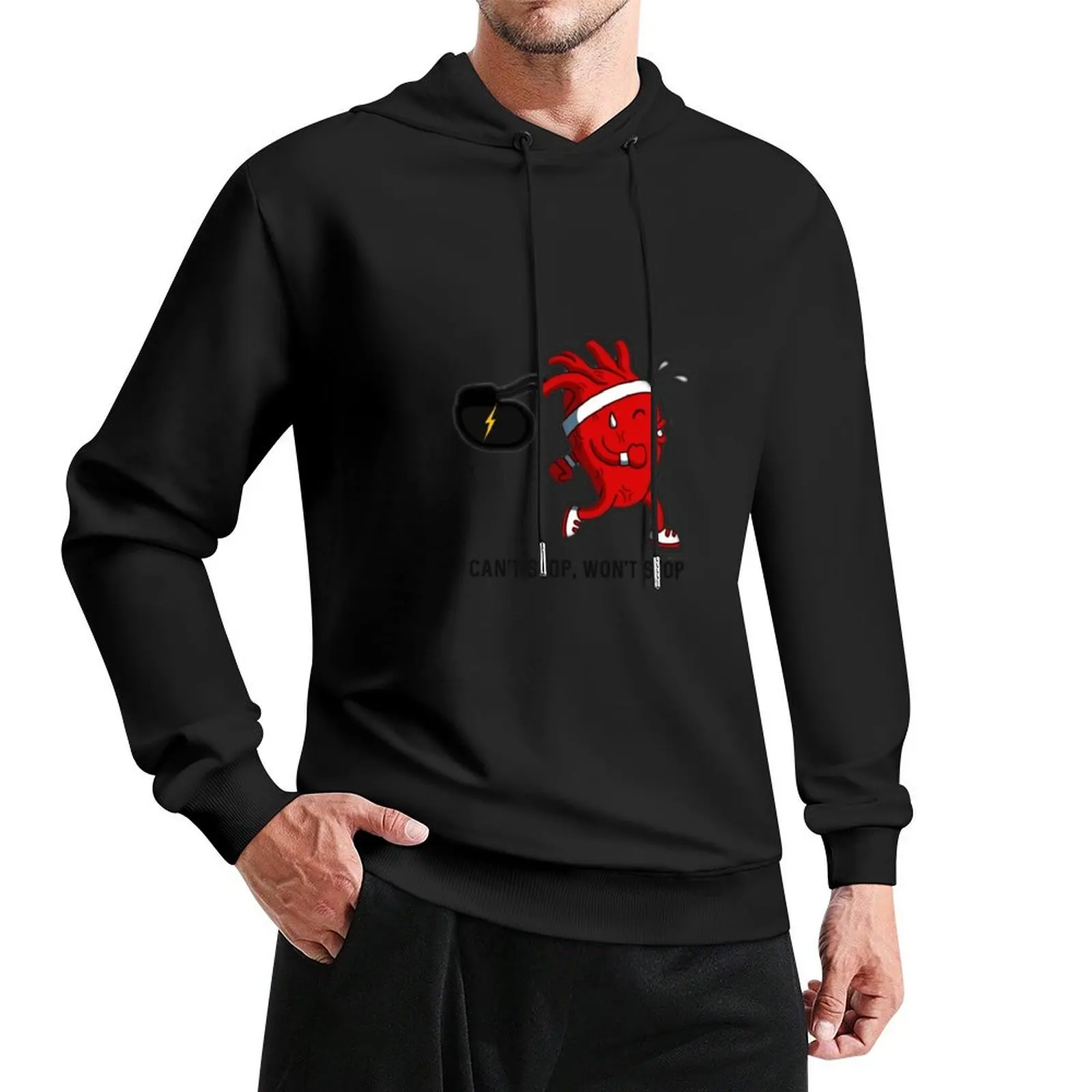 

Can't stop, won't stop heart with pacemaker Pullover Hoodie streetwear men men's winter sweater hoodie streetwear