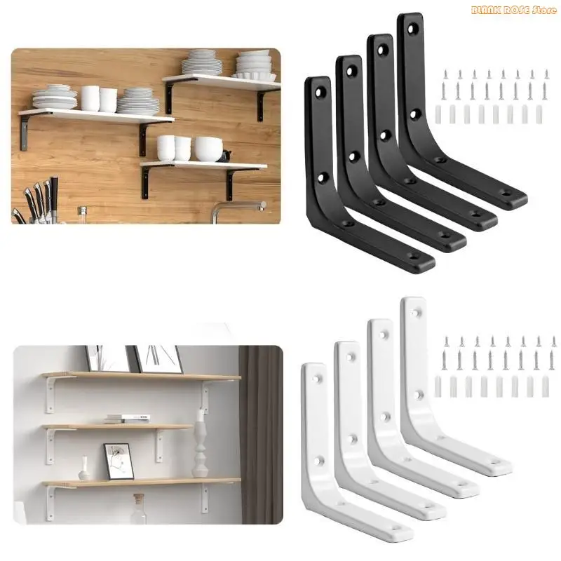 Pacote k1ae 4 suportes prateleira metal L polegadas prateleira parede pesada polegadas suportes