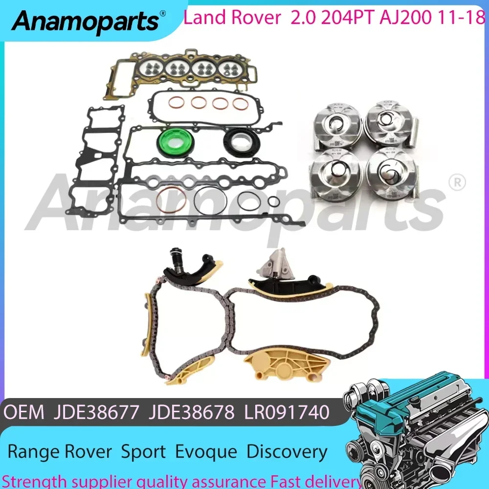 Engine Head Gasket Set Piston Set Timing Chain Kit For 18-22 Land Rover Range Rover Evoque 2.0 T L 204PT/AJ200 LR050849