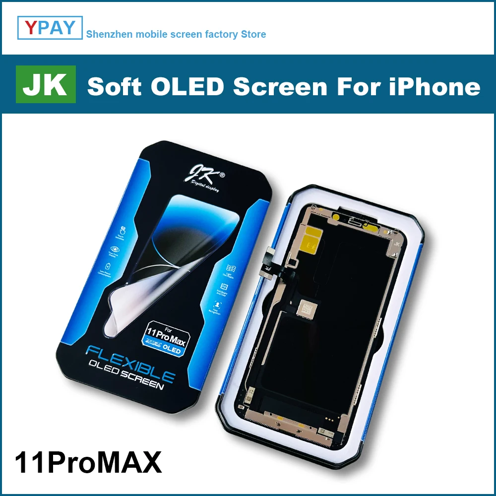 Soft JK OLED Screen For iPhone XsMax 11ProMax 12 13 LCD Display Touch Screen Digitizer Assembly No Dead Pixel Replacement Parts