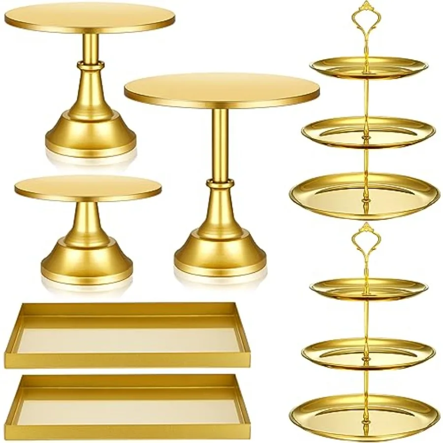 

7 Pcs Cake Stand Set Metal Cupcake Holder Dessert Table Display Cupcake Display Plate Serving Platter Dessert Table Stands and