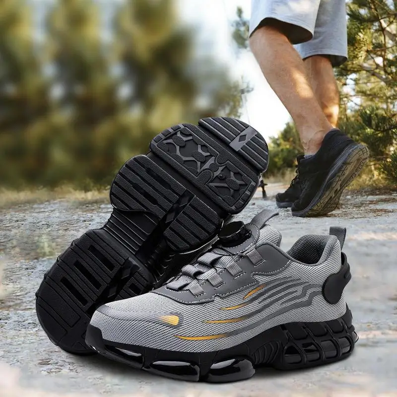 Slip On Steel Toe Shoes Comfortable Indestructible Puncture Proof Sneakers Breathable Work Shoes For Daily Working Construction