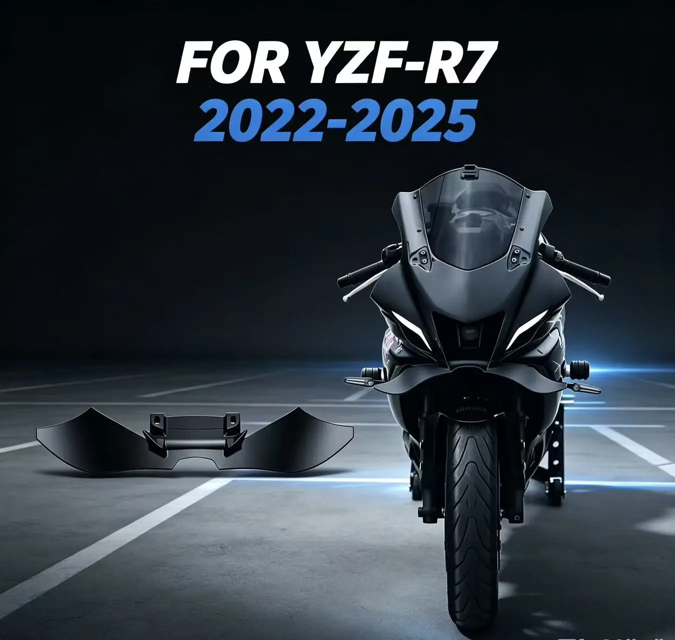For Yamaha YZF-R7 2022 2023 2024 2025 Motorcycle Front Spoiler Lower Spoiler Lower Lip GP Wing Downforce Naked Frontal Spoilers