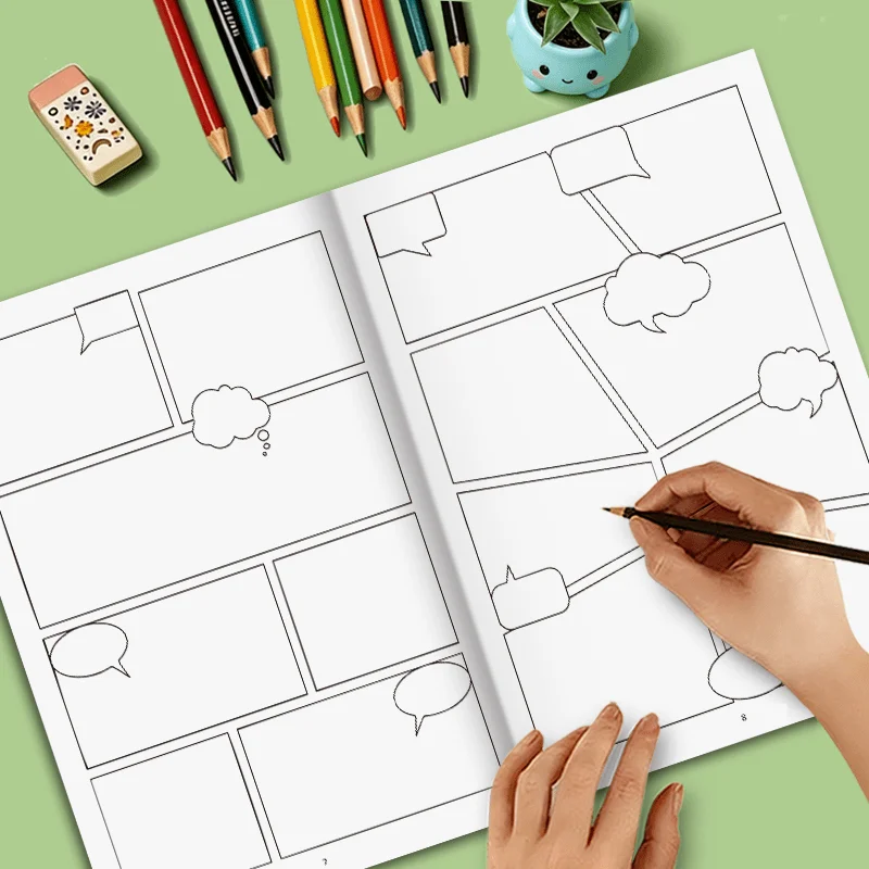 1 PCS 30 Page Blank Comic Book - Create Your Own Comic Book Various Blank Storyboard Layouts a Self Drawn Story Sketchbook