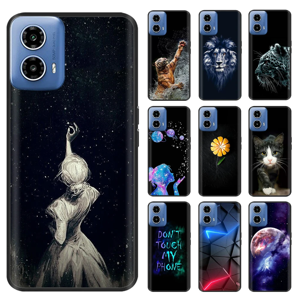 For Motorola Moto G34 G24 Case Fashion Marble Soft Black Silicone Phone Cover For Moto G34 MotoG24 for Motorola G24 Power Funda