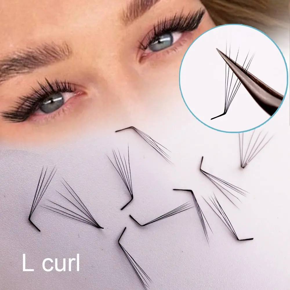 Mistura de extensão de cílios maquiagem 6d 10d l m onda especial fina base pontiaguda afiada haste estreita pré-fabricada fãs volume extensão de cílios