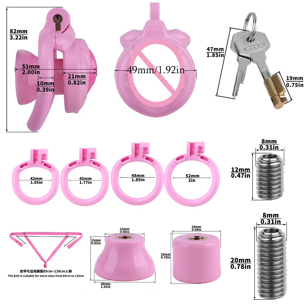 FRKO Inverted Sissy Chastity Cage With 4 Size Penis Ring Clitoral Labia Lockcock Cages Bondage Belt SM Abstainer Toy Men 정조대 - view 4