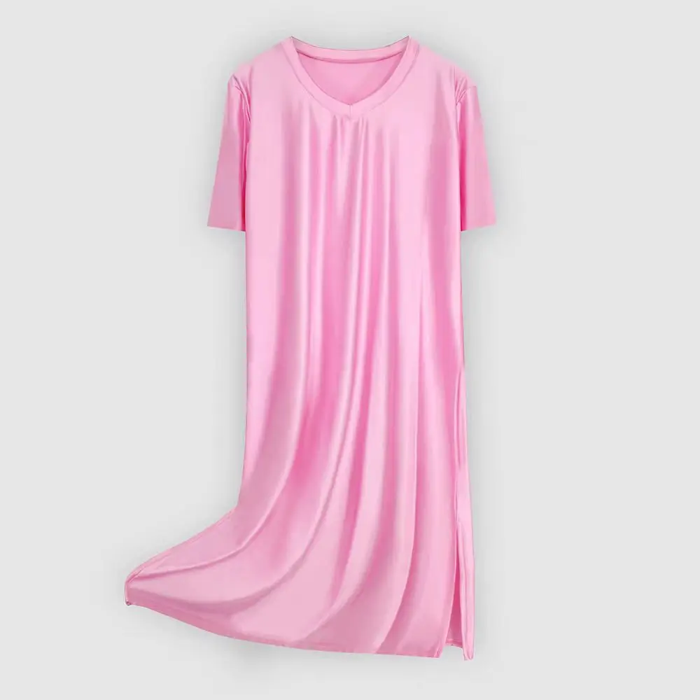 HYRAX Silk Dress V-Neck Long/Short Sleeve Comfortable Home Wear Multiple Sizes & Colors Available Beautiful Big Size Silk Dress