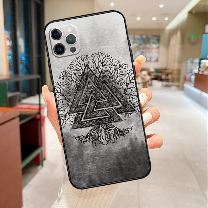 Valknut Symbol Phone Case For iPhone 16 15 13 11 12 14 Pro Max Mini XR X XS Max 6S Plus Cover