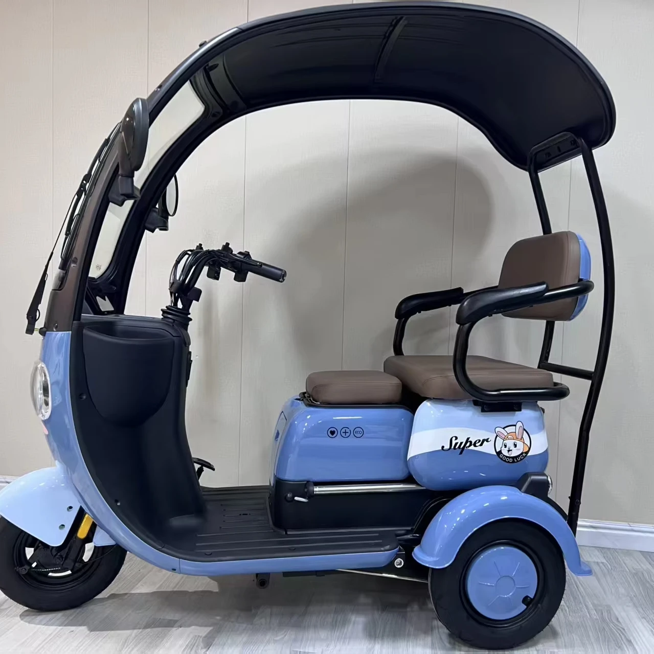 48V Electric Three-Wheel Steel Tricycle Integrated Rear Hub Motor 3-Speed Small  Battery Car for Elderly Women Children