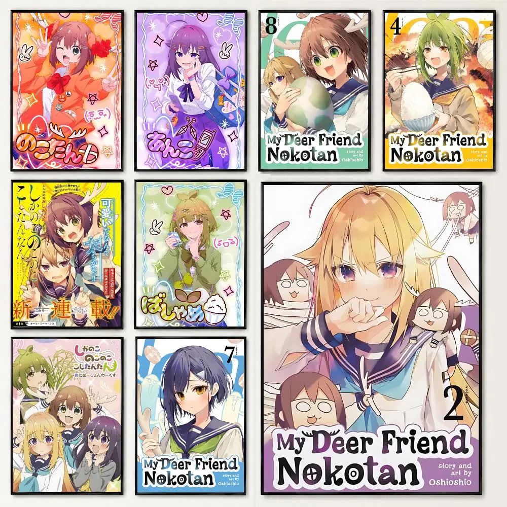 anime My Deer Friend Nokotan Poster Poster HD Printing Soothing and Cream Style Home Decor for the Living Room Cafes Gift