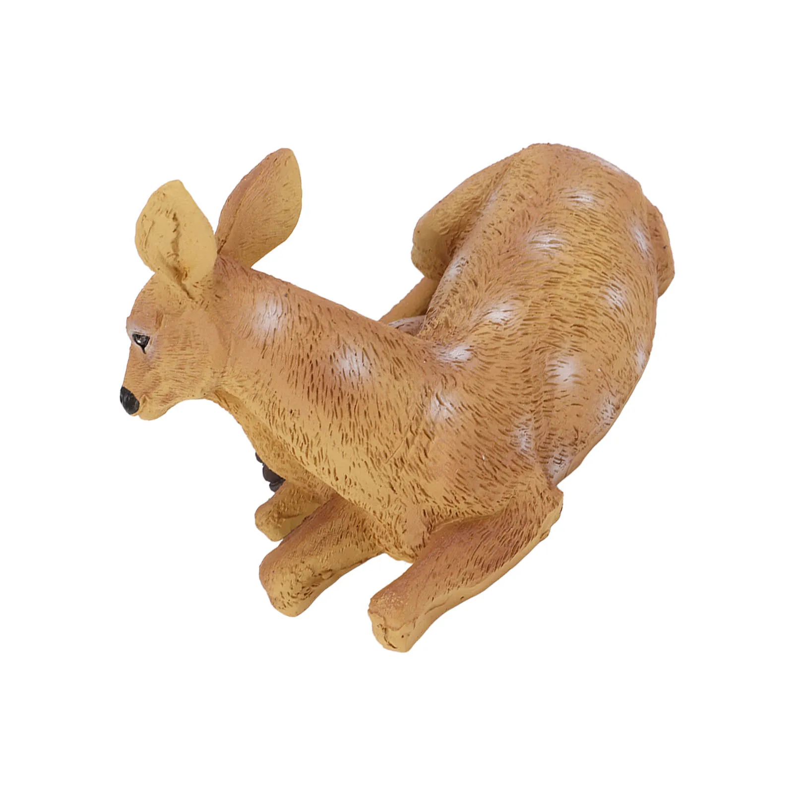 Resin Deer Figurine Ornaments Hand Painted Coating Treatment Vivid Details Lovely Deer Statue for Home Garden Decoration