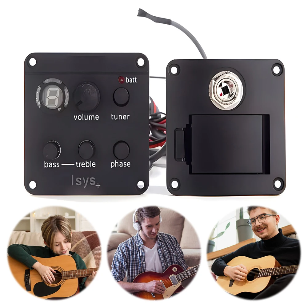 Acoustic Guitar Pickup Mic Blend Preamp Piezo Pickup Classic Acoustic Guitar EQ Tuner Piezo Pickup for Fishman ISYS+ Accessories