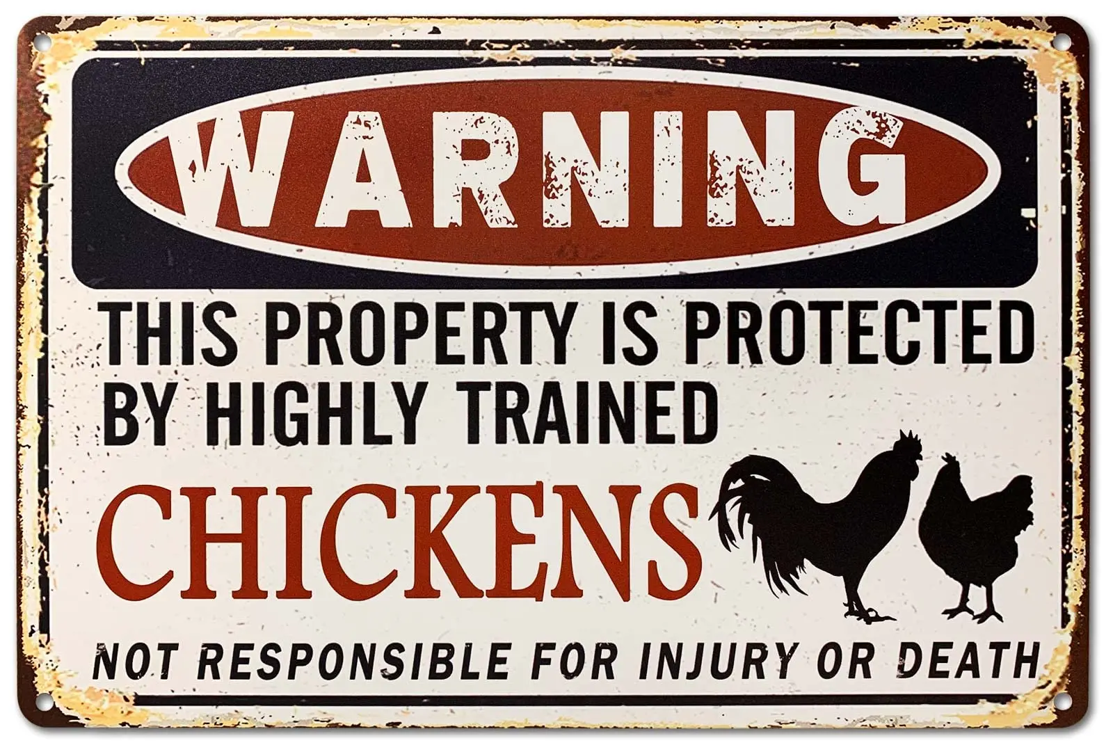 Bestylez Funny Chicken Coop Warning Sign Outdoor Chicken House Decor Gifts For Chicken Lovers 12