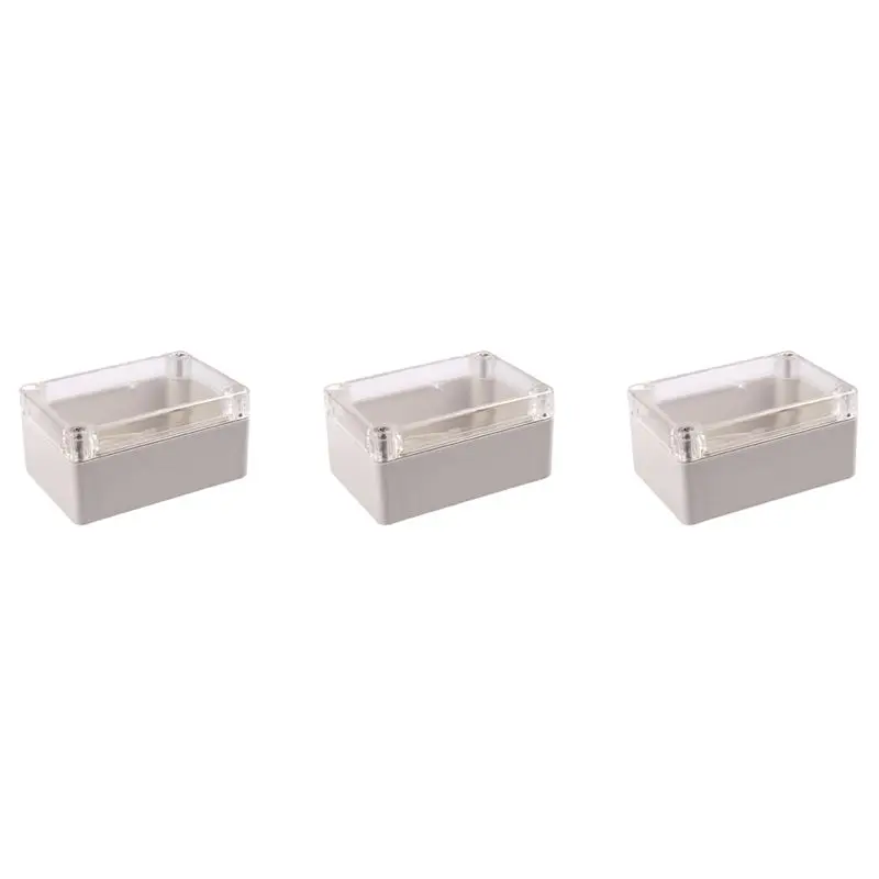 3X Clear Cover Plastic Electronic Project Junction Box 100 X 68 X 50Mm