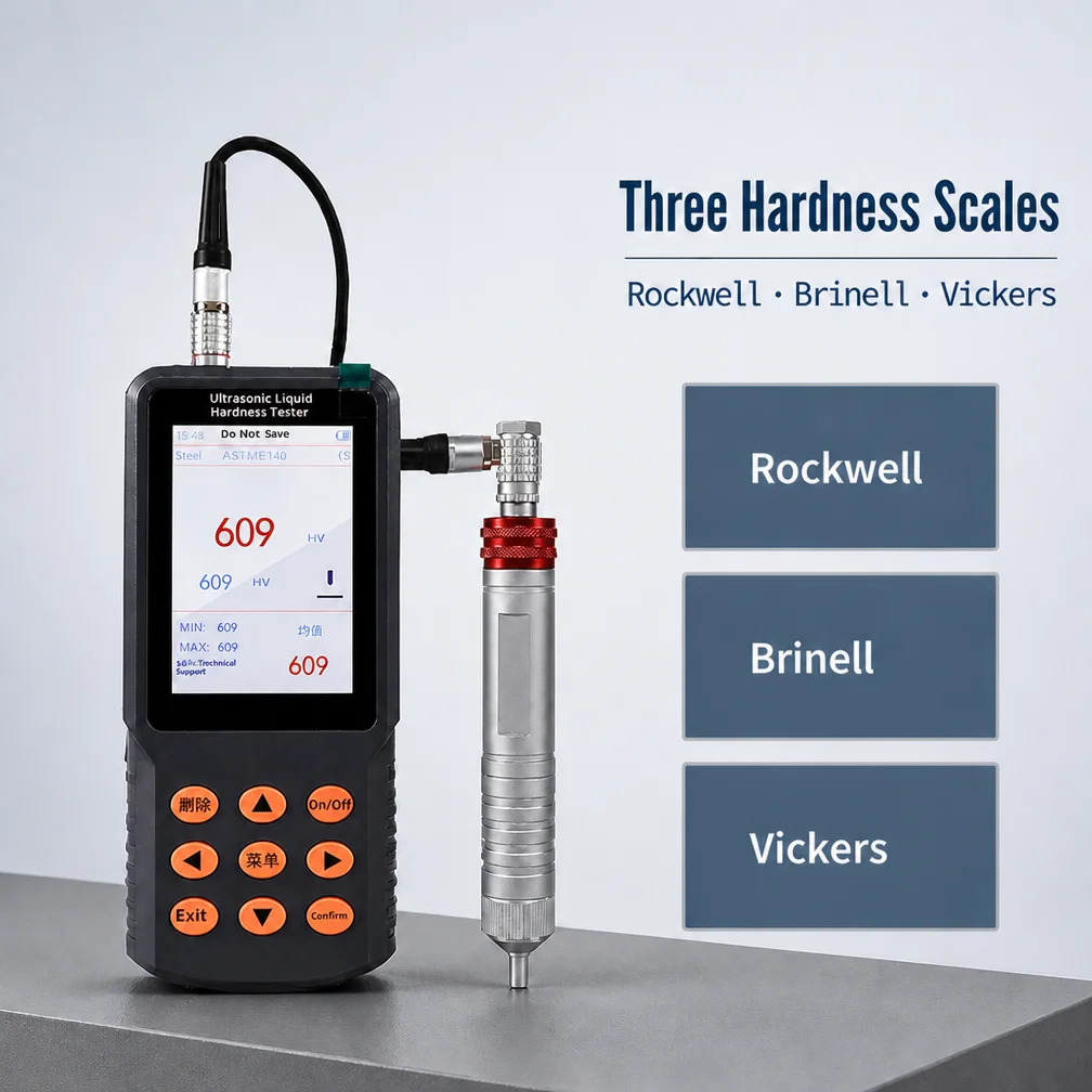 Multifunctional Handheld Ultrasonic Hardness Tester UH300 Portable High-Precision Rockwell Brinell Vickers Non-Destructive