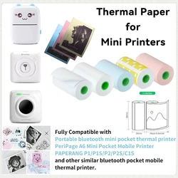 Thermal Paper HD Mini  Labels Sticker Colors Photo Papers 56mm Rolls For PeriPage Paperang Meow Phomemo Niimbot Portable Printer