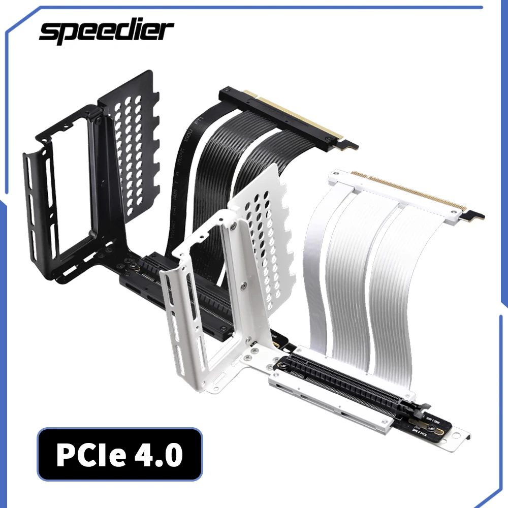 Placa Gráfica Cabo de Extensão, PCI-E4.0, PCIe4, Cabo Adaptador PCIe4.0, Ângulo de 90 Graus, 4090, Suporte de Montagem Vertical