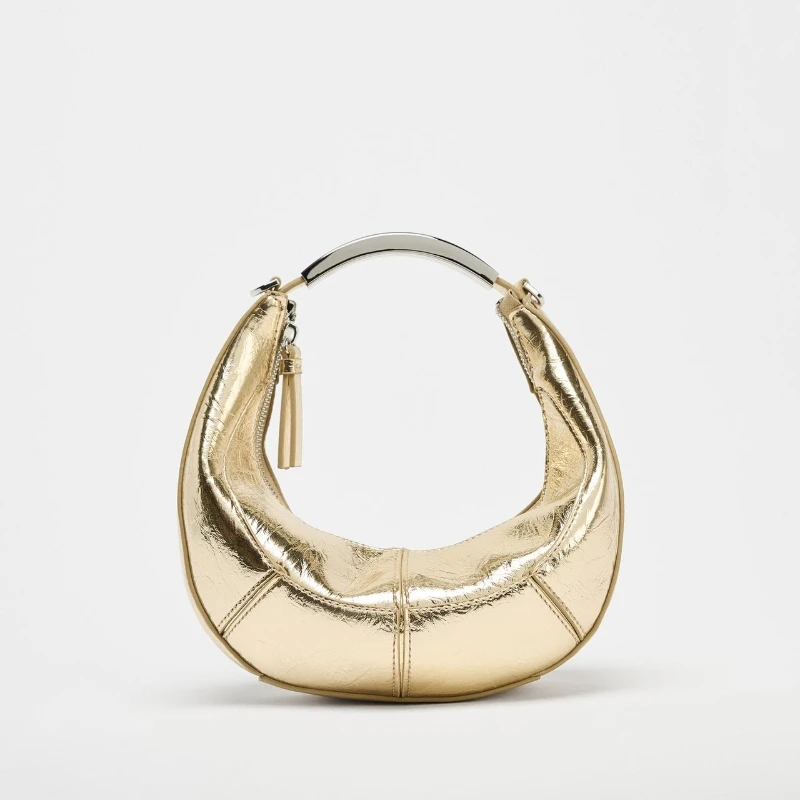 

OVAL BAG WITH METAL STRAP, New Fashionable Design Handbag Purse For Women - Spacious Crossbody Satchel, Stylish And Luxury