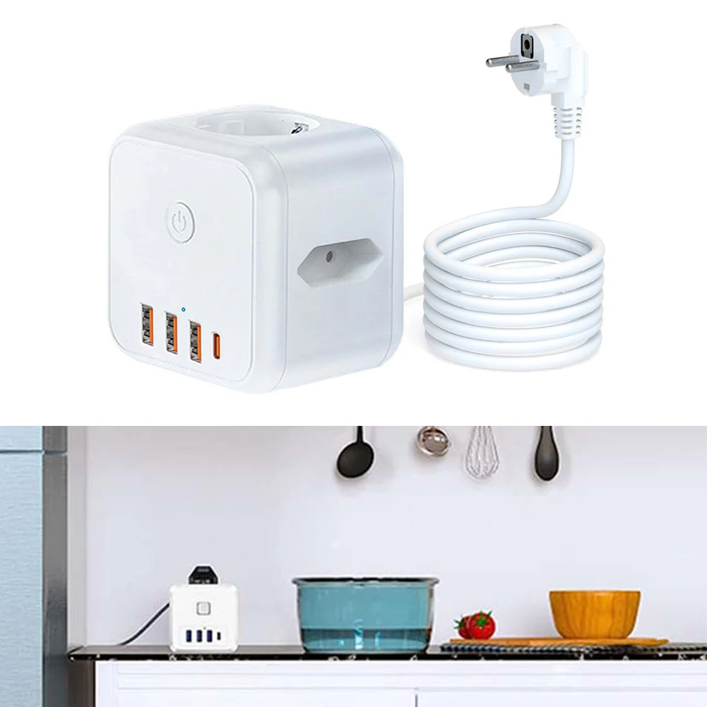 

USB-розетка 7 в 1, проводной переключатель для домашнего офиса, путешествий, быстрая зарядка с множественной защитой безопасности