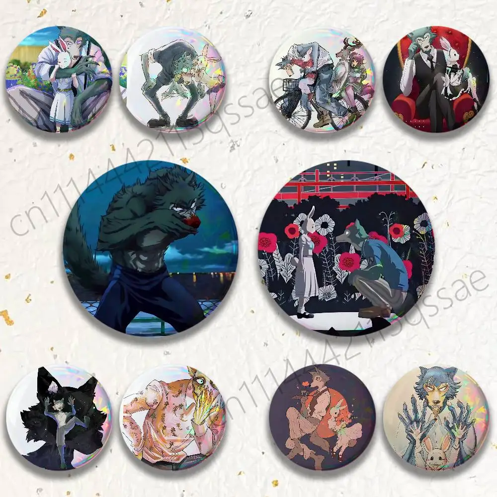 Anime B-BEASTARS 25/32/44/58/75mm Badges Tinplate Soft Button Pin Brooch Metal Badge Custom Jewelry Accessories Hat Bag Lapel
