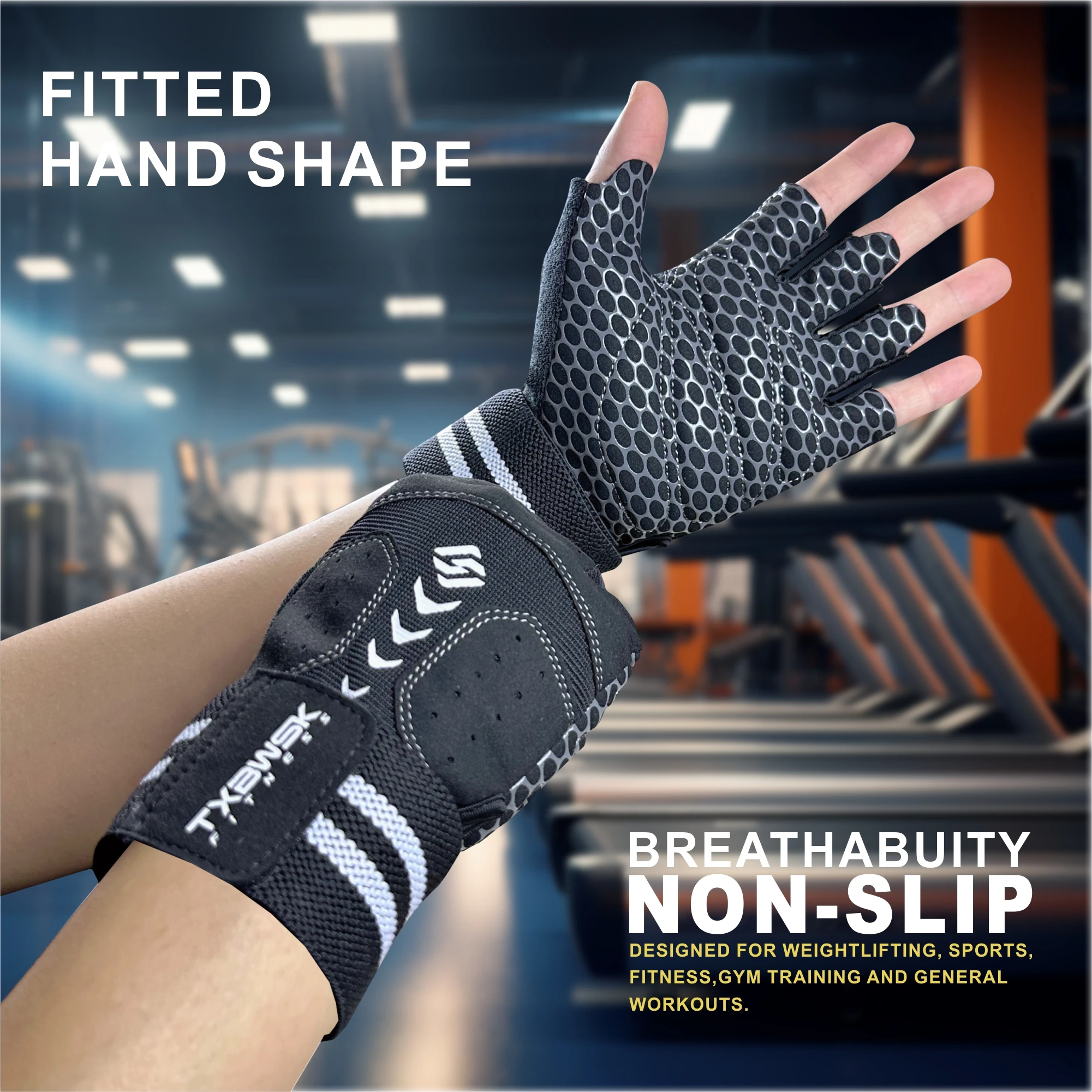 ハーフフィンガーボディービルジムグローブ重量挙げダンベルケトルベルトレーニングワークアウトフィットネスグローブ男性女性用