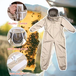 Full Body Beekeeping Clothes Professional Bee Keeping Suit With Leather Glove Ventilated Protective Clothing Farm Safety Outfit