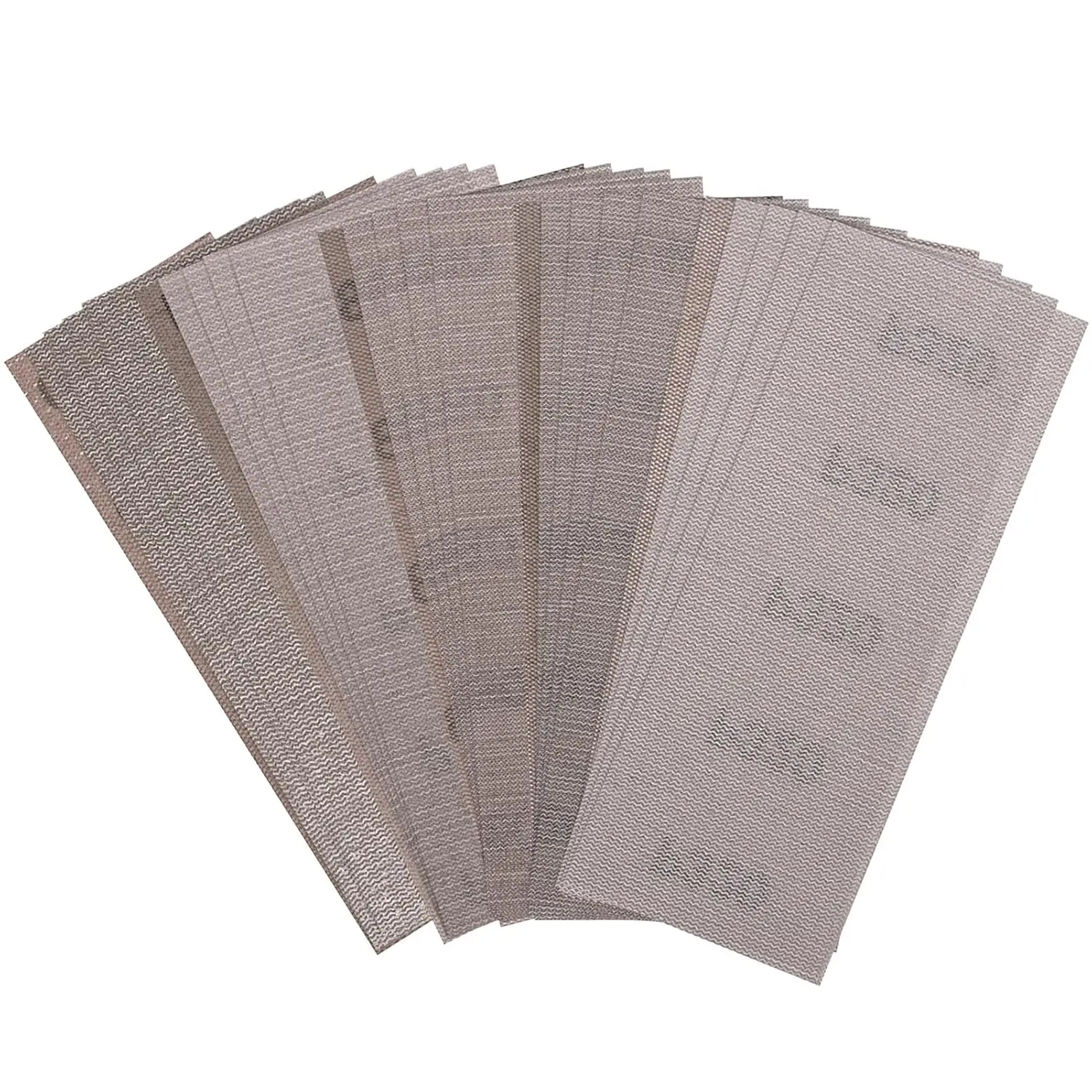 Mesh Sandpaper 200*70mm Hook and Loop Sanding Disc Dust Free Assortment 80-320Grit for Auto Wood Drywall Metal Polishing,20 Pack