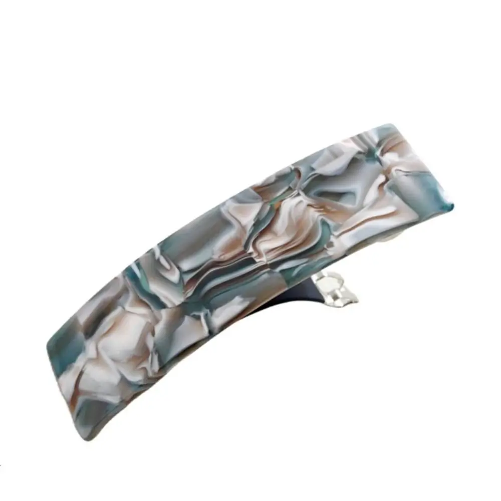 

Acetate Acrylic French Hair Barrettes Automatic Hair Accessories Resin Spring Hairpin Curved Rectangle Styling