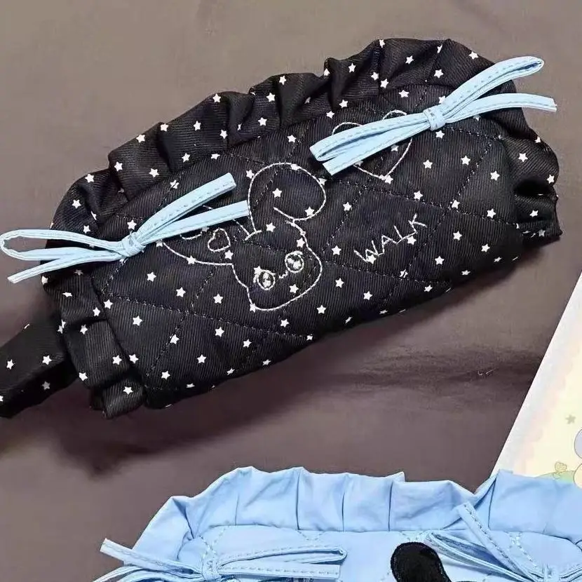 Tide Hot Style Girl Lovely Stars Rabbit Pen Bag Heart Lace Pillow, Pen Bag Large Capacity Stationery Receive Bag