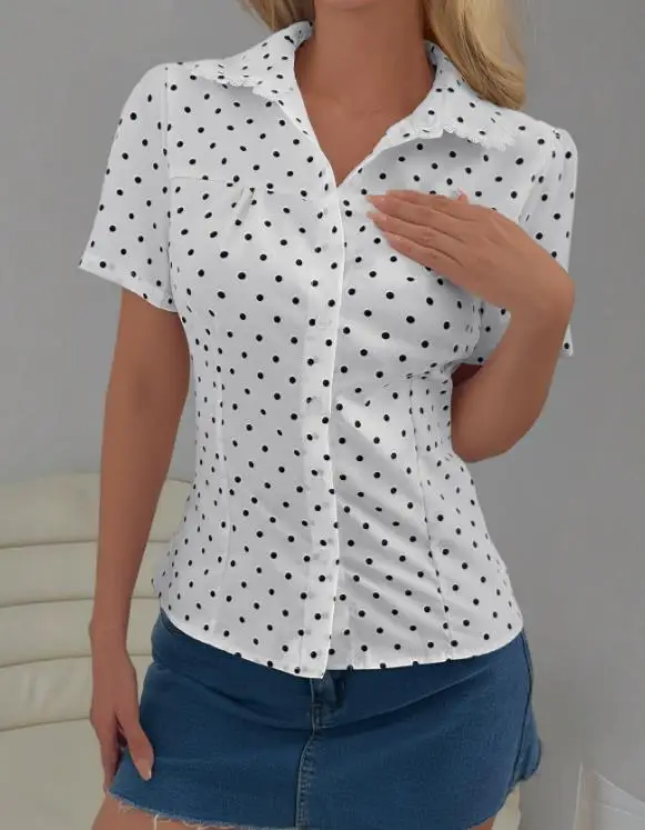 

2026 Spring/summer New Fashion Casual Women's Elegant Sexy Loose Floral Round Neck Lotus Leaf Sleeve Short Sleeve Top