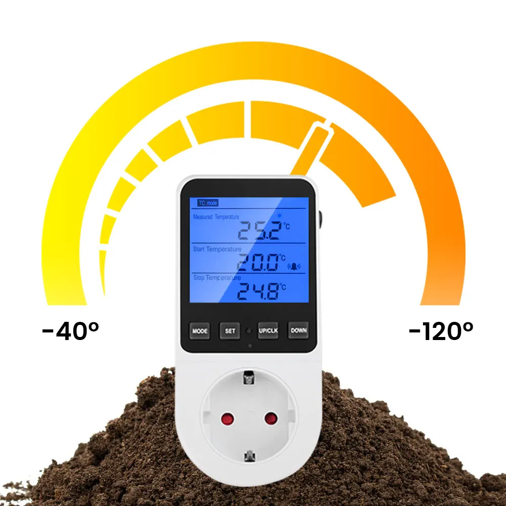 EU/FR/UK Plug LCD Digital Thermostat Temperature Controller Socket Outlet Heating Cooling Adjustment with Timer Switch Regulator