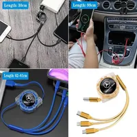 3 In 1 Data Cable USB Car Charger Head Retractable For Mercedes Benz AMG A/B/C/E/S Class GLE C200L W203 W206 W220 W205 W211 W212