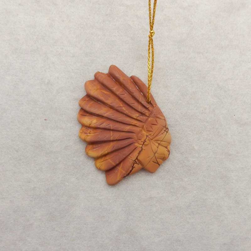 

Натуральный камень, разноцветная яшма Пикассо, резная индийская подвеска в виде головы, бусина 49x36x4 мм, 12,7 г, полудрагоценные ювелирные изделия, ожерелье, аксессуар