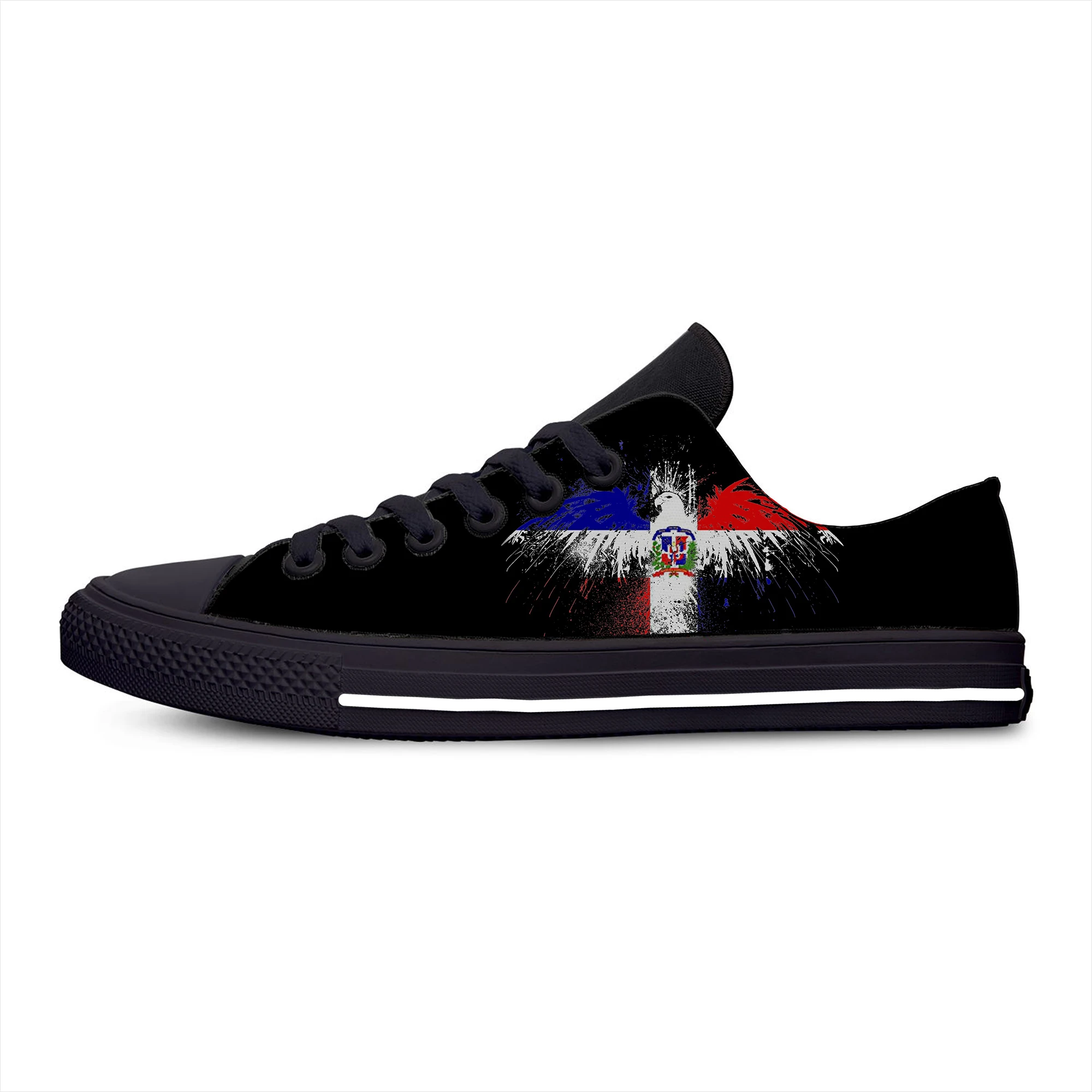 Hot Dominican Republic Flag Patriotic Fashion Novelty Low Top Lightweight Casual Shoes Breathable Men Women Sneakers Board Shoes