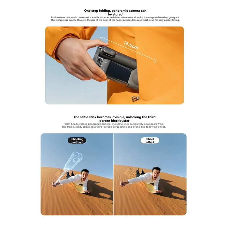 

【Flash-Sale!】For Insta360 X4 Pocket Foldable Selfie Stick For Enhanced Photography And Videography Compact And Portable Design A