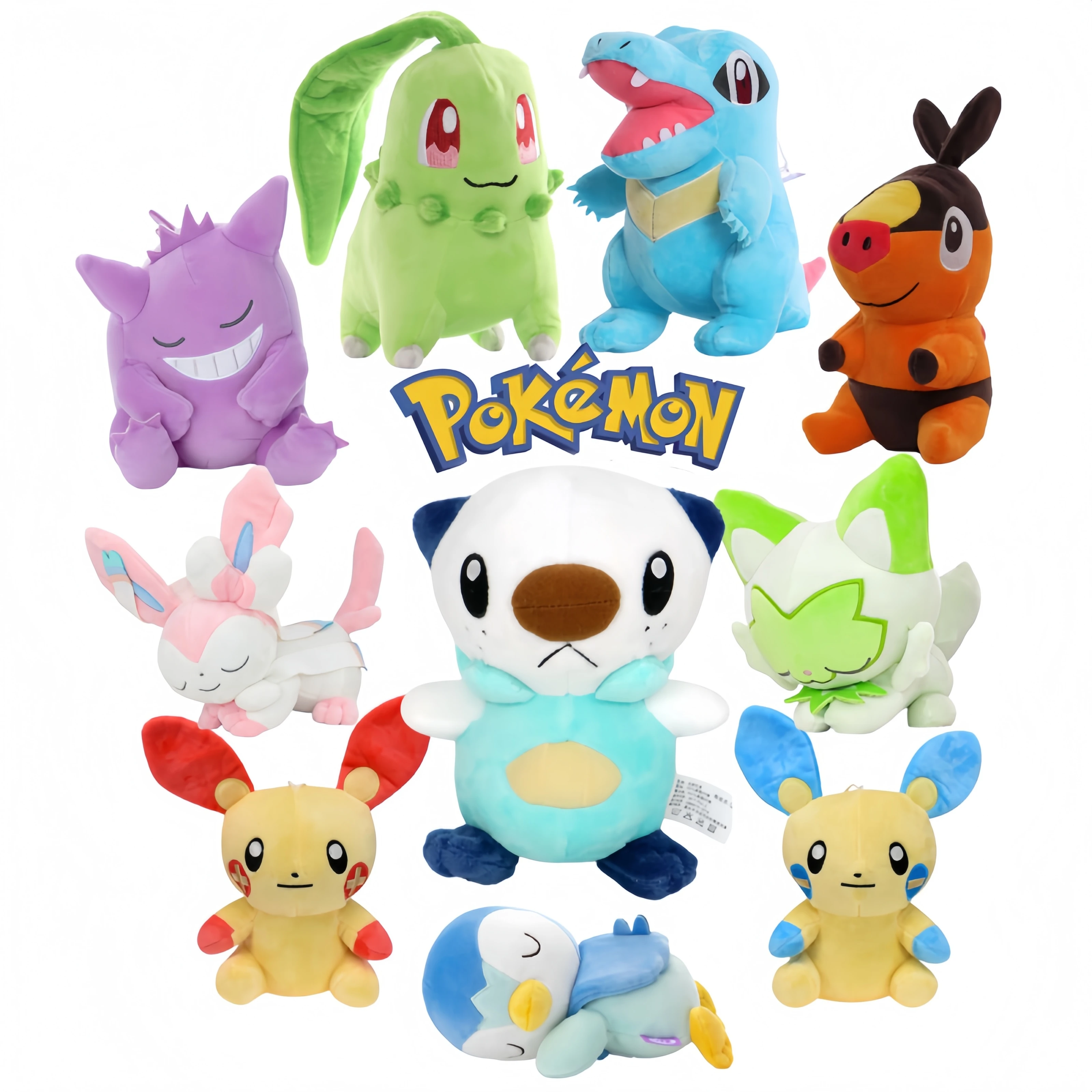 Pokemon légendes ZA Peluche Chikorite Totodille Tepig poupée Pikachu Sylveon Oshawott Peluche écureuil Bulbasaur Charmander jouets en Peluche