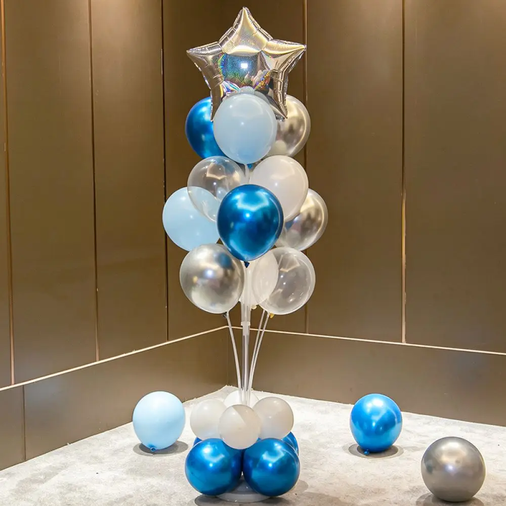 Blue Balloon Tree Decor Stand Kit For Kids Birthday Party Backdrop Festive Event Celebration Scene Decoration