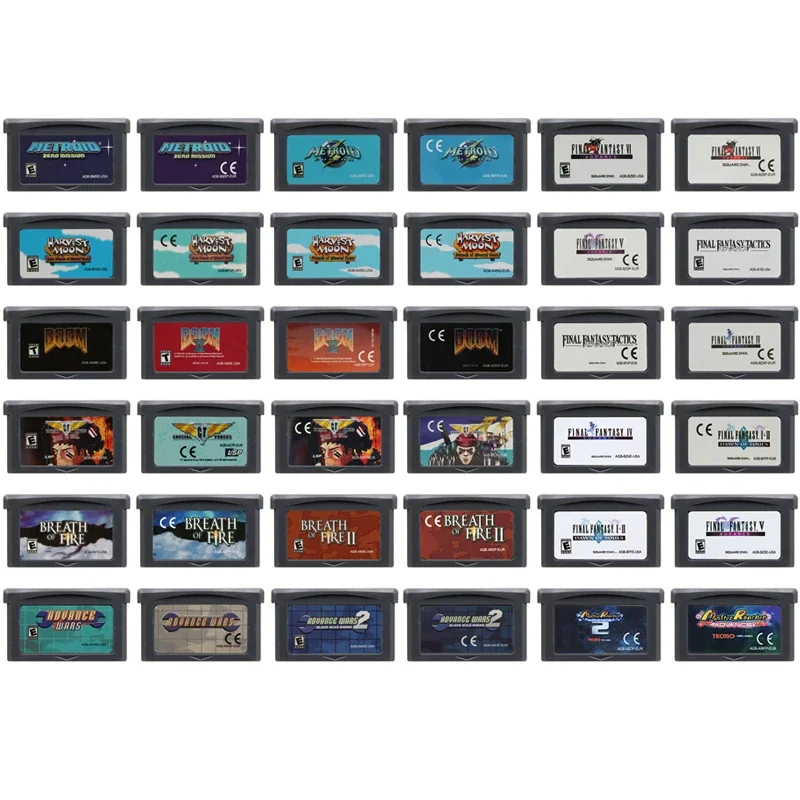

GBA Video Game Cartridge Console Card 32 Bit Advance Wars Breath of Fire Final Fantasyy Harvest Moon Metroid for Fans Gift