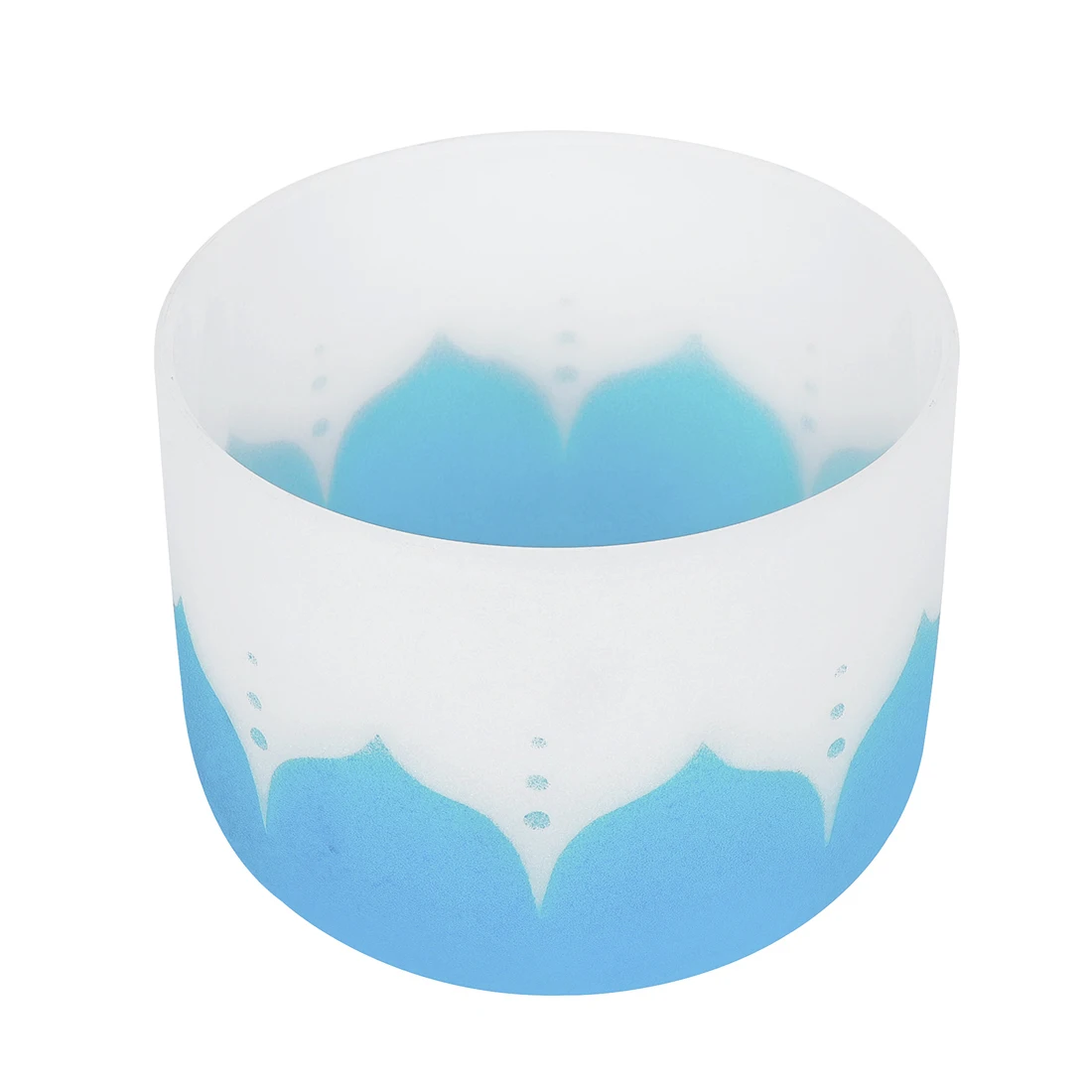 Crystal Singing Bowl 8 Inch Quartz Frosted Lotus White Blue Meditation Yoga Chakra Healing Stress Relief Instrument A/G Key