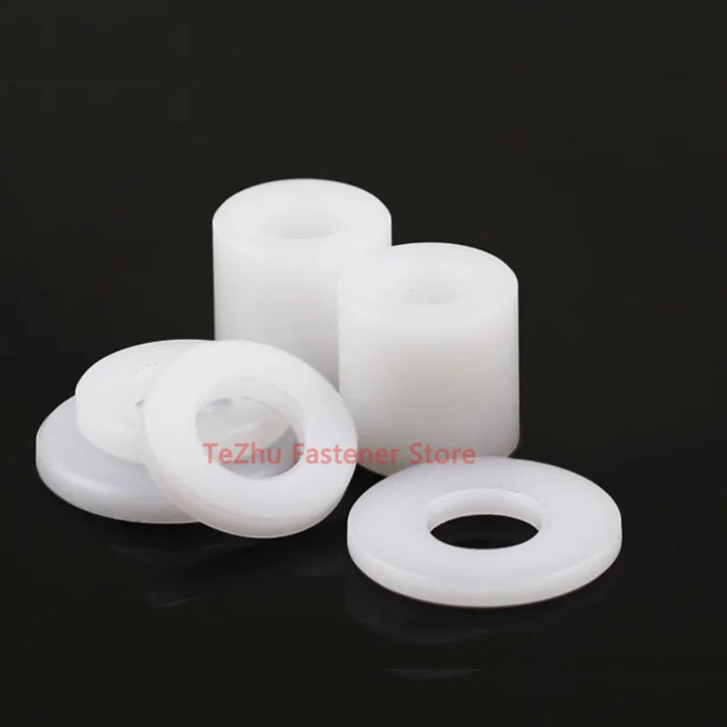 M3 M4 M5 M6 M8 M10 White POM Bushing Washer Round Hollow Unthread Standoff Spacer Sleeve Insulated Plastic Gasket Length 1-20mm